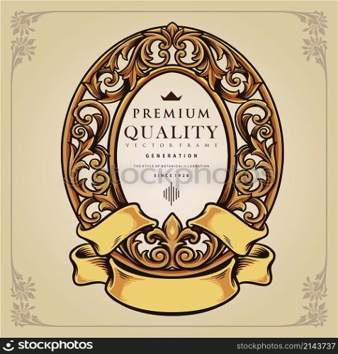 Ellipse Frame Calligraphy Vintage Quality Vector illustrations for your work Logo, mascot merchandise t-shirt, stickers and Label designs, poster, greeting cards advertising business company or brands.