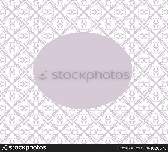 Ellipse on mesh ornament. Geometric pink and white pattern. Vector background