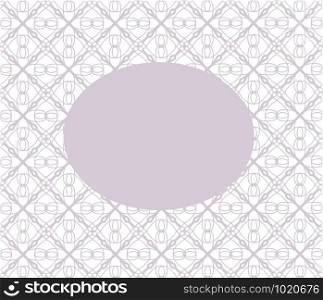 Ellipse on mesh ornament. Geometric pink and white pattern. Vector background