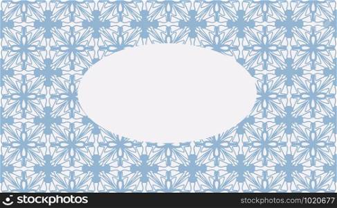 Ellipse on mesh seamless ornament. Geometric black and blue pattern. Vector background