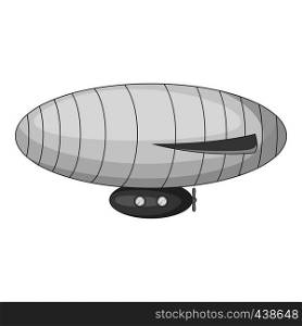 Elliptic airship icon in monochrome style isolated on white background vector illustration. Elliptic airship icon monochrome