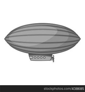 Elliptical airship icon in monochrome style isolated on white background vector illustration. Elliptical airship icon monochrome