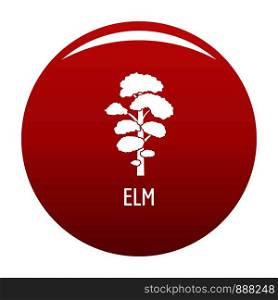 Elm tree icon. Simple illustration of elm tree vector icon for any design red. Elm tree icon vector red