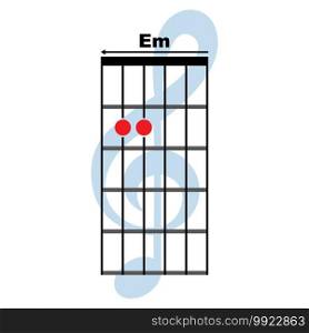 Em guitar chord icon. Basic guitar chord vector illustration symbol design