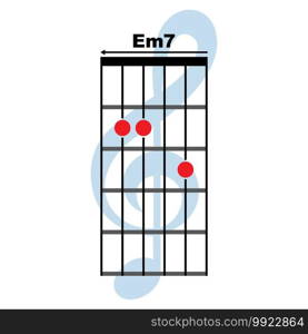 Em7 guitar chord icon. Basic guitar chord vector illustration symbol design