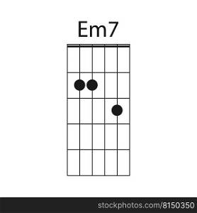 Em7 guitar chord icon vector illustration design