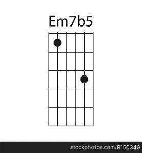 Em7b5 guitar chord icon vector illustration design