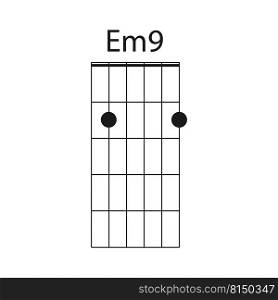 Em9 guitar chord icon vector illustration design