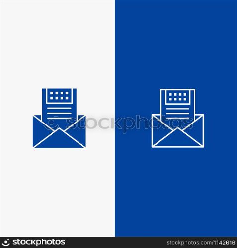 Email, Communication, Emails, Envelope, Letter, Mail, Message Line and Glyph Solid icon Blue banner Line and Glyph Solid icon Blue banner