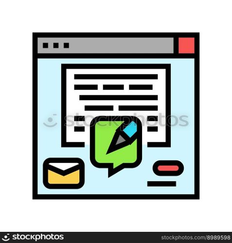 email copywriting marketing color icon vector. email copywriting marketing sign. isolated symbol illustration. email copywriting marketing color icon vector illustration