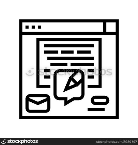 email copywriting marketing line icon vector. email copywriting marketing sign. isolated contour symbol black illustration. email copywriting marketing line icon vector illustration