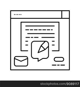 email copywriting marketing line icon vector. email copywriting marketing sign. isolated contour symbol black illustration. email copywriting marketing line icon vector illustration