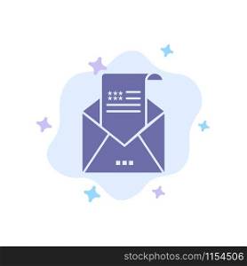 Email, Envelope, Greeting, Invitation, Mail Blue Icon on Abstract Cloud Background