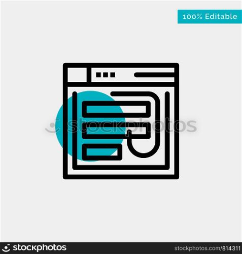 Email, Hack, Internet, Password, Phishing, Web, Website turquoise highlight circle point Vector icon