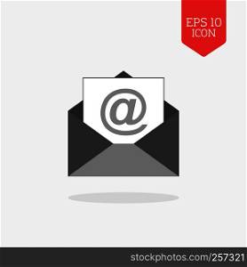 Email icon. Flat design gray color symbol. Modern UI web navigation, sign. Illustration element