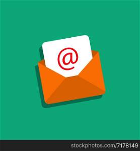 Email icon. Mail envelope with email in flat design. Eps10. Email icon. Mail envelope with email in flat design