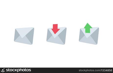 Email icon set. Envelope Symbols. Receive and send message. Vector EPS 10