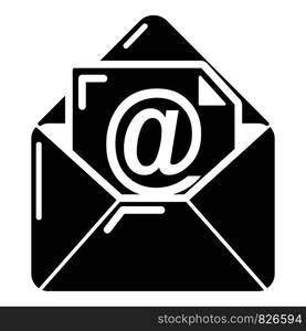 Email icon. Simple illustration of email vector icon for web. Email icon, simple black style