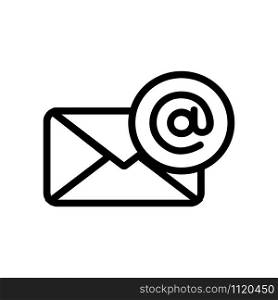 Email icon vector. A thin line sign. Isolated contour symbol illustration. Email icon vector. Isolated contour symbol illustration