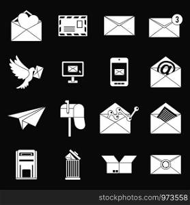 Email icons set vector white isolated on grey background . Email icons set grey vector