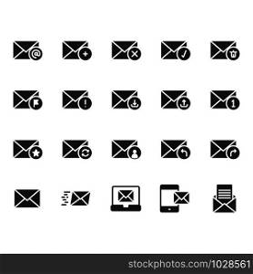 Email in glyph icon set