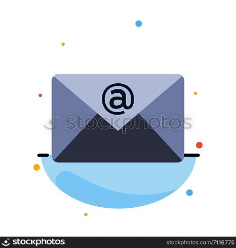 Email, Inbox, Mail Abstract Flat Color Icon Template