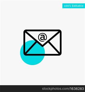 Email, Inbox, Mail turquoise highlight circle point Vector icon