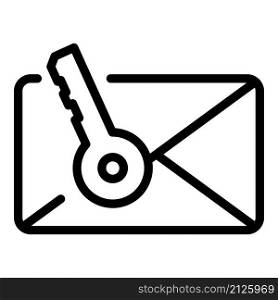 Email key icon outline vector. Multi password. Sms code. Email key icon outline vector. Multi password