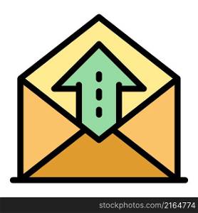 Email letter icon. Outline email letter vector icon color flat isolated. Email letter icon color outline vector