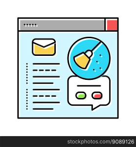 email list cleaning marketing color icon vector. email list cleaning marketing sign. isolated symbol illustration. email list cleaning marketing color icon vector illustration