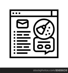email list cleaning marketing line icon vector. email list cleaning marketing sign. isolated contour symbol black illustration. email list cleaning marketing line icon vector illustration