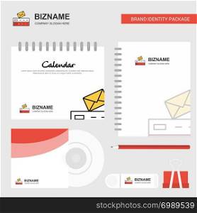 Email Logo, Calendar Template, CD Cover, Diary and USB Brand Stationary Package Design Vector Template