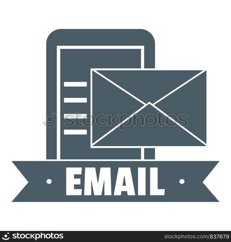 Email logo. Simple illustration of email vector logo for web. Email logo, simple gray style