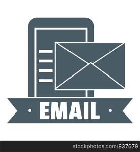 Email logo. Simple illustration of email vector logo for web. Email logo, simple gray style