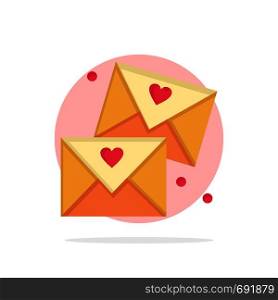 Email, Love, Glasses, Wedding Abstract Circle Background Flat color Icon