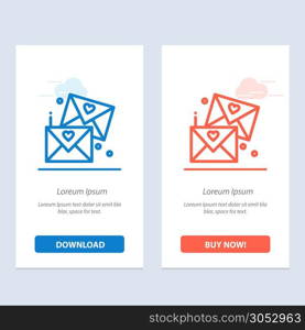 Email, Love, Glasses, Wedding Blue and Red Download and Buy Now web Widget Card Template