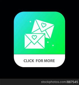 Email, Love, Glasses, Wedding Mobile App Button. Android and IOS Glyph Version