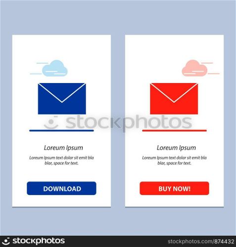 Email, Mail, Message Blue and Red Download and Buy Now web Widget Card Template