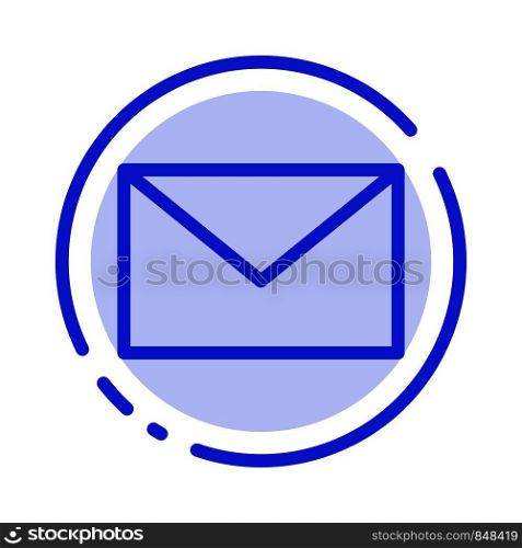 Email, Mail, Message Blue Dotted Line Line Icon