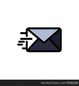 Email, Mail, Message Flat Color Icon. Vector icon banner Template