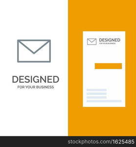 Email, Mail, Message Grey Logo Design and Business Card Template