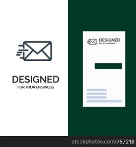 Email, Mail, Message Grey Logo Design and Business Card Template