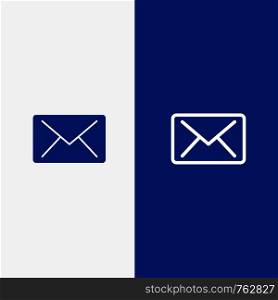 Email, Mail, Message Line and Glyph Solid icon Blue banner Line and Glyph Solid icon Blue banner