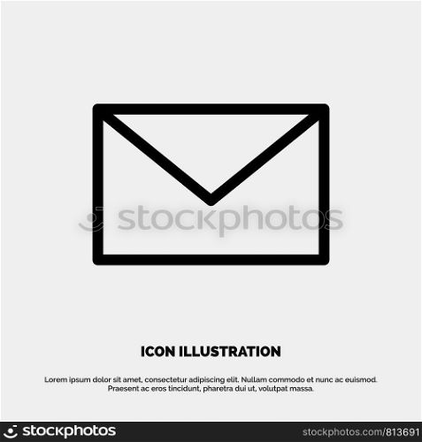 Email, Mail, Message Line Icon Vector