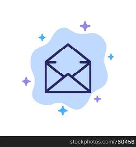 Email, Mail, Message, Open Blue Icon on Abstract Cloud Background
