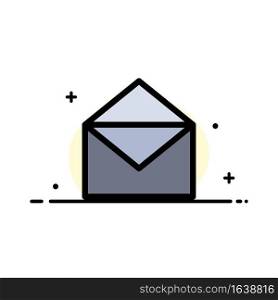 Email, Mail, Message, Open  Business Flat Line Filled Icon Vector Banner Template