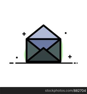 Email, Mail, Message, Open Business Flat Line Filled Icon Vector Banner Template