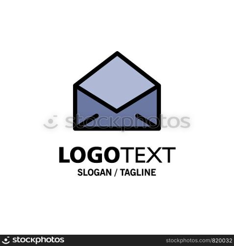 Email, Mail, Message, Open Business Logo Template. Flat Color