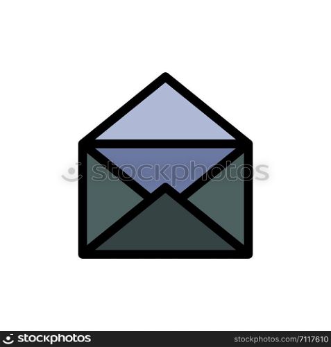 Email, Mail, Message, Open Flat Color Icon. Vector icon banner Template
