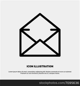 Email, Mail, Message, Open Line Icon Vector